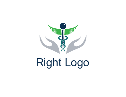 caduceus with abstract hands