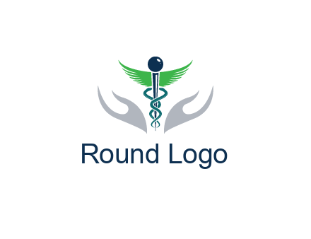 caduceus with abstract hands