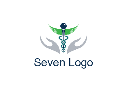 caduceus with abstract hands
