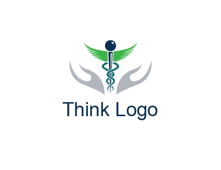 caduceus with abstract hands