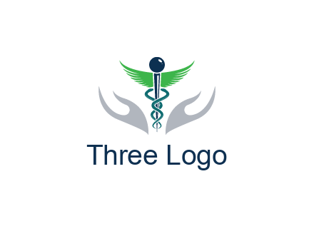caduceus with abstract hands