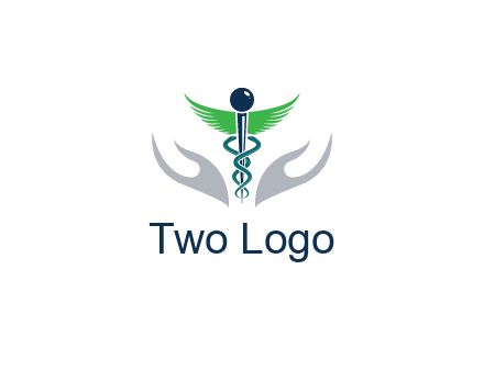 caduceus with abstract hands