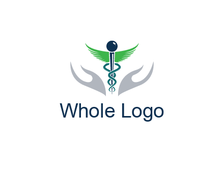 caduceus with abstract hands