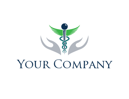 caduceus with abstract hands