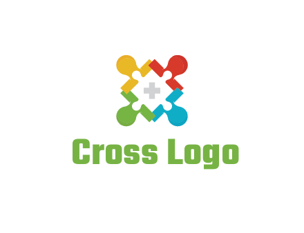 first aid sign in colorful puzzle piece