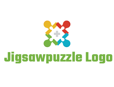 first aid sign in colorful puzzle piece