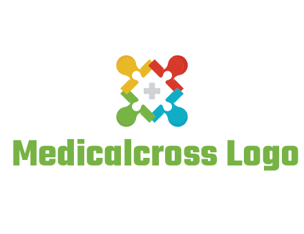 first aid sign in colorful puzzle piece