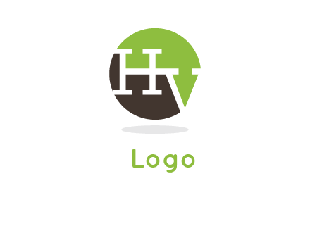 letter h and v inside the circle logo