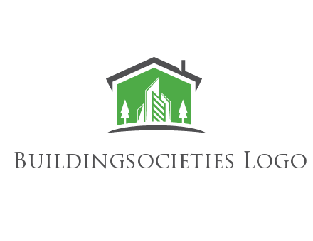 negative spacing skyscrapers and trees in house