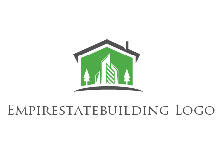 negative spacing skyscrapers and trees in house
