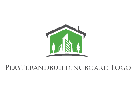 negative spacing skyscrapers and trees in house