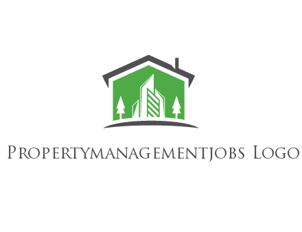 negative spacing skyscrapers and trees in house