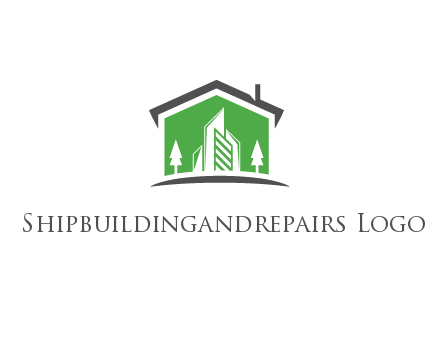 negative spacing skyscrapers and trees in house