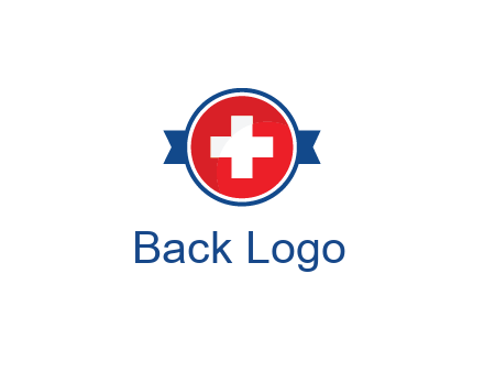 first aid sign in circle with ribbon
