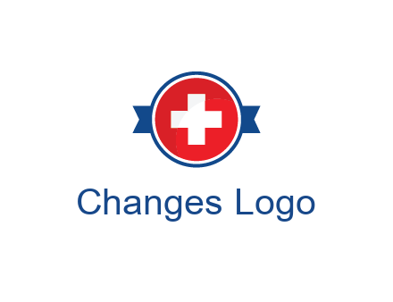 first aid sign in circle with ribbon