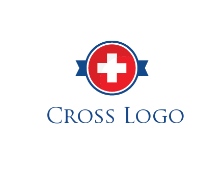 first aid sign in circle with ribbon