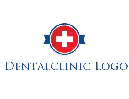 first aid sign in circle with ribbon