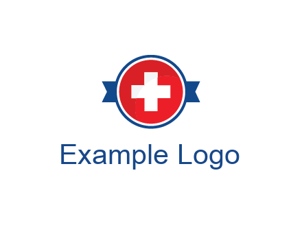 first aid sign in circle with ribbon