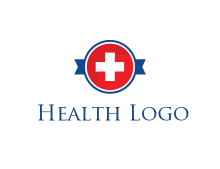 first aid sign in circle with ribbon