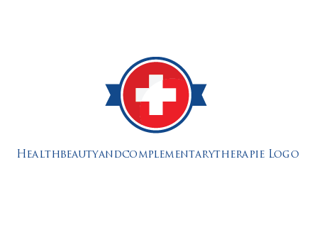 first aid sign in circle with ribbon