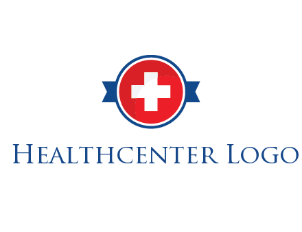 first aid sign in circle with ribbon