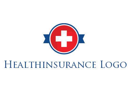 first aid sign in circle with ribbon