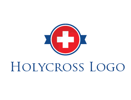 first aid sign in circle with ribbon