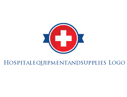 first aid sign in circle with ribbon