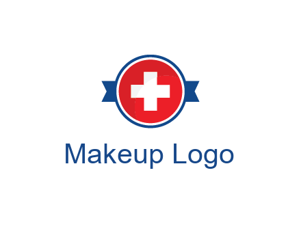 first aid sign in circle with ribbon