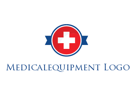 first aid sign in circle with ribbon