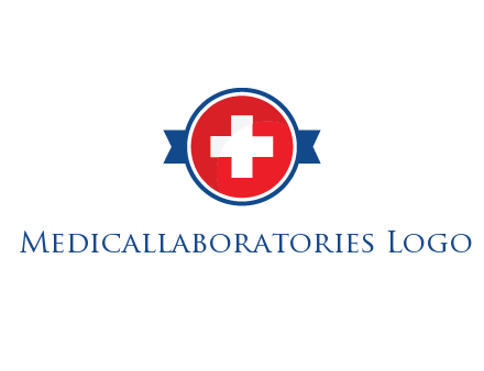 first aid sign in circle with ribbon
