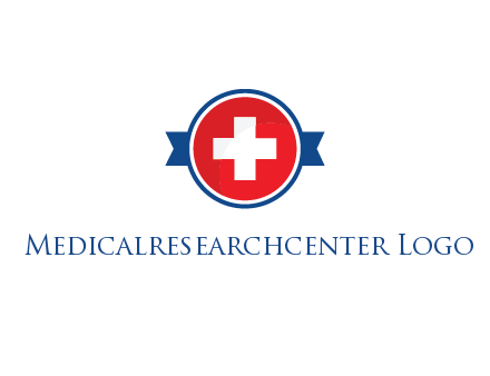 first aid sign in circle with ribbon