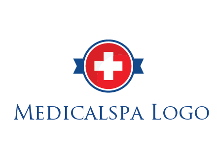 first aid sign in circle with ribbon