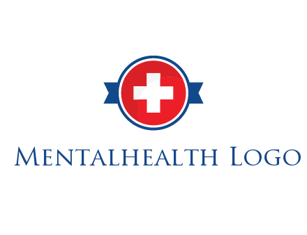first aid sign in circle with ribbon