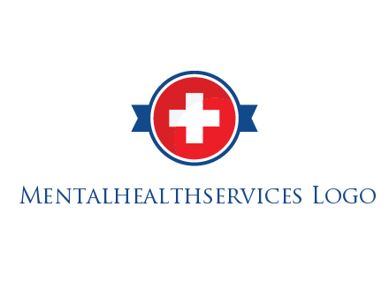 first aid sign in circle with ribbon