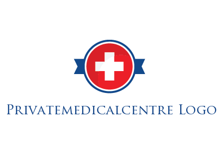 first aid sign in circle with ribbon
