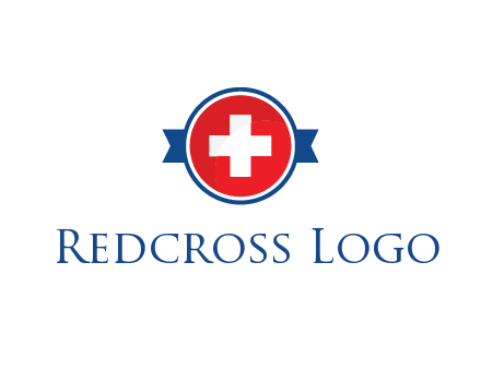 first aid sign in circle with ribbon