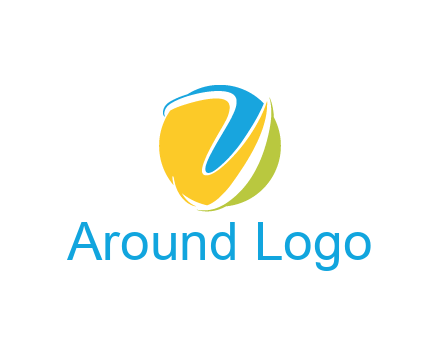 colorful shapes with swooshes in circle