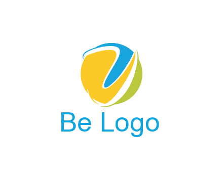colorful shapes with swooshes in circle