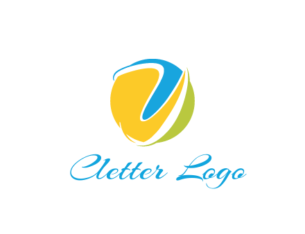 colorful shapes with swooshes in circle