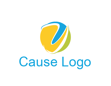 colorful shapes with swooshes in circle