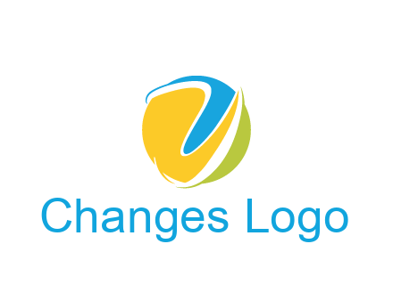 colorful shapes with swooshes in circle