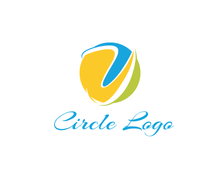 colorful shapes with swooshes in circle