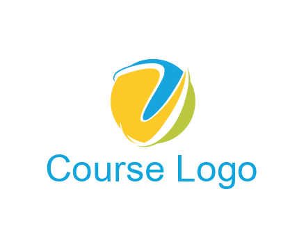 colorful shapes with swooshes in circle