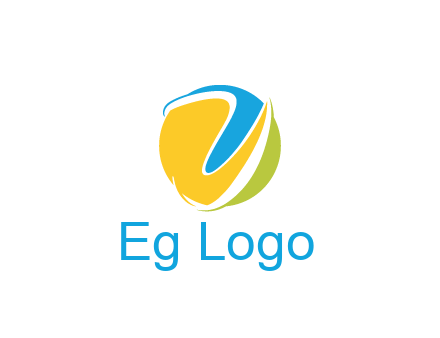 colorful shapes with swooshes in circle