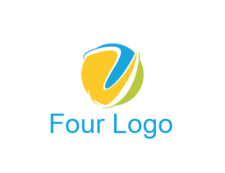 colorful shapes with swooshes in circle