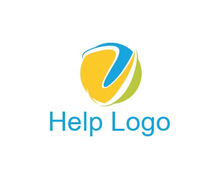 colorful shapes with swooshes in circle