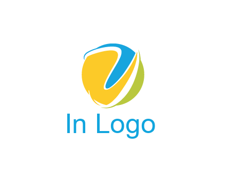 colorful shapes with swooshes in circle