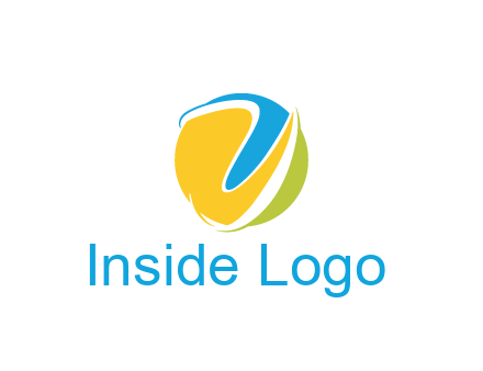 colorful shapes with swooshes in circle