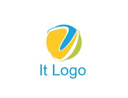 colorful shapes with swooshes in circle
